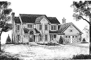 Southern Exterior - Front Elevation Plan #70-257