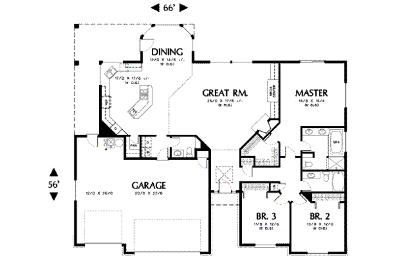 Home Plan - Floor Plan - Main Floor for Traditional House Plan #48-289 - 3 bed, 2.5 bath