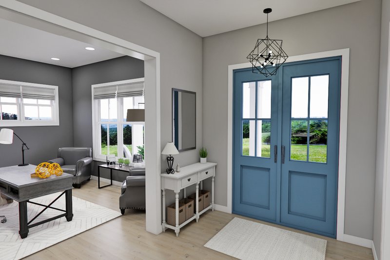 House Blueprint - Interior - Entry for Farmhouse House Plan #51-1275 - 4 bed, 3.5 bath