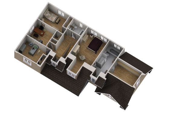 Floor Plan - Upper Floor 1 for Country House Plan #25-4559 - 5 bed, 4 bath