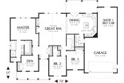 Craftsman Style House Plan - 3 Beds 2 Baths 1873 Sq/Ft Plan #48-101 