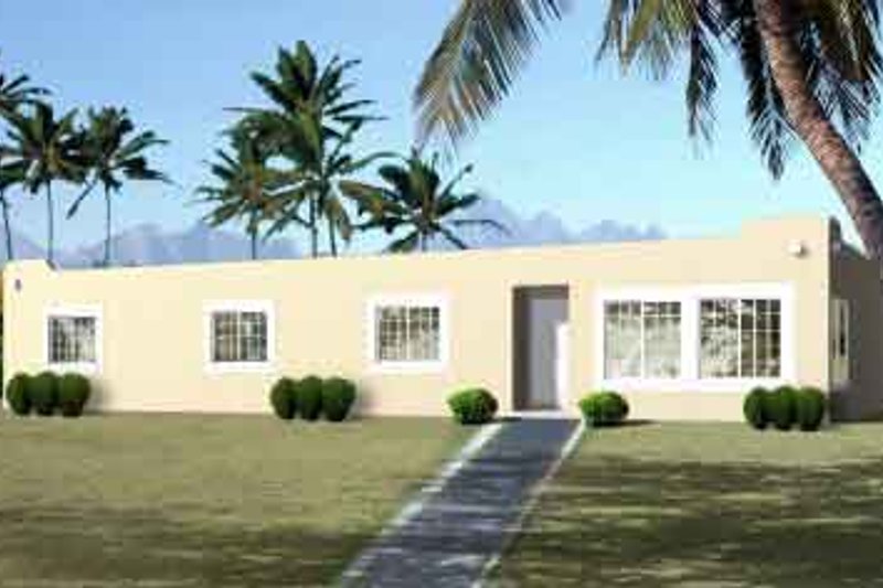 Dream House Plan - Adobe / Southwestern Exterior - Front Elevation Plan #1-1407