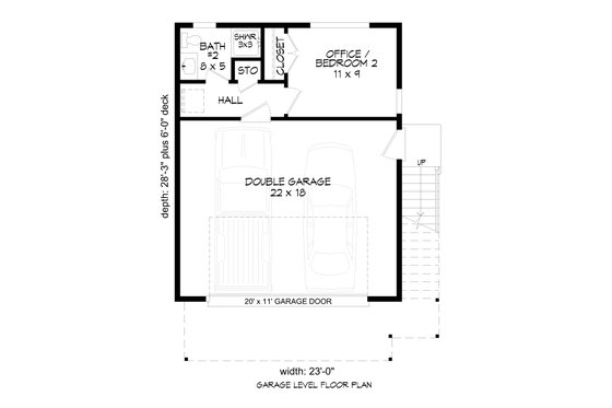 Floor Plan - Main Floor for Contemporary House Plan #932-257 - 2 bed, 2 bath