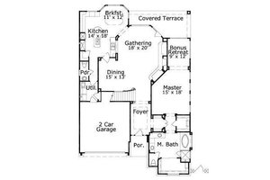 Floor Plan - Main Floor for European House Plan #411-858 - 4 bed, 3.5 bath