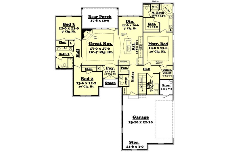 Dream House Plan - Floor Plan - Main Floor for European House Plan #430-119 - 3 bed, 2.5 bath