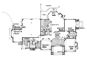 Floor Plan - Main Floor for European House Plan #47-417 - 4 bed, 4.5 bath