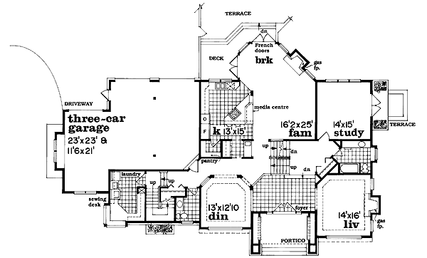 European Floor Plan - Main Floor Plan #47-417
