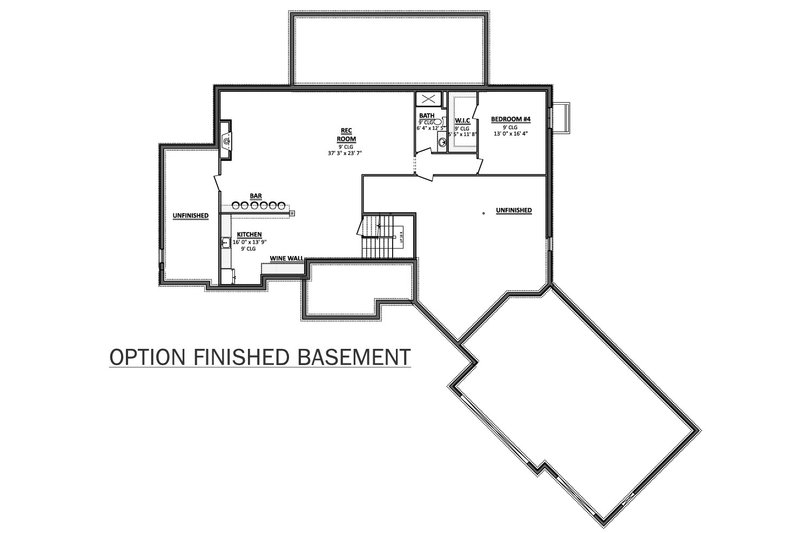 House Plan Design - Floor Plan - Lower Floor for Country House Plan #1089-69 - 3 bed, 2.5 bath