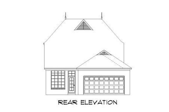 Exterior - Rear Elevation for European House Plan #424-71 - 3 bed, 2.5 bath