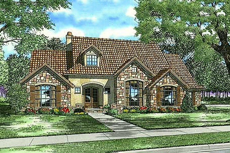 Home Plan - European Exterior - Front Elevation Plan #17-209