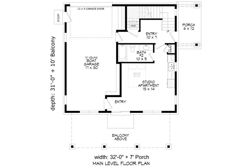 House Design - Floor Plan - Main Floor for Contemporary House Plan #932-1236 - 2 bed, 2 bath