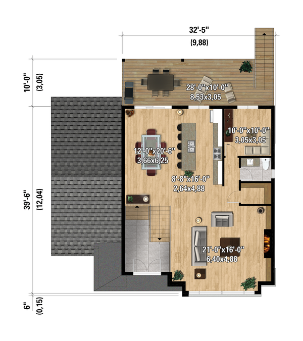 European Floor Plan - Upper Floor Plan #25-4985