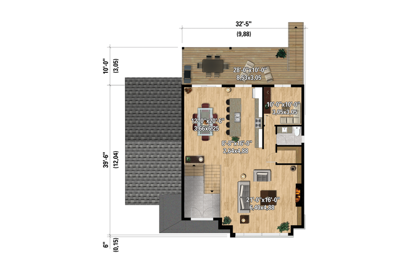Architectural House Design - Floor Plan - Upper Floor for European House Plan #25-4985 - 3 bed, 2 bath