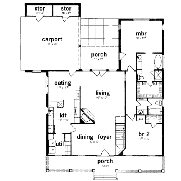 Country Floor Plan - Main Floor Plan #36-350