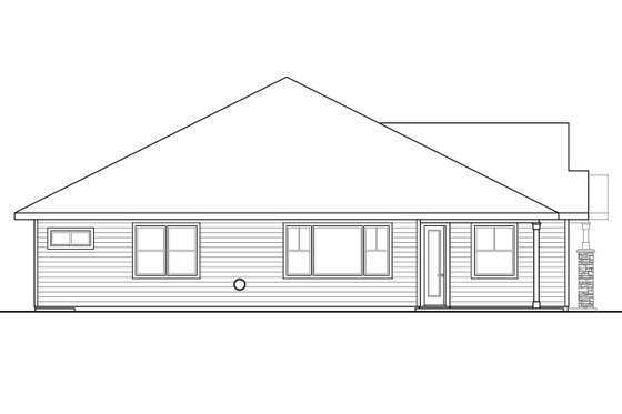Exterior - Rear Elevation for Craftsman House Plan #124-972 - 3 bed, 2 bath