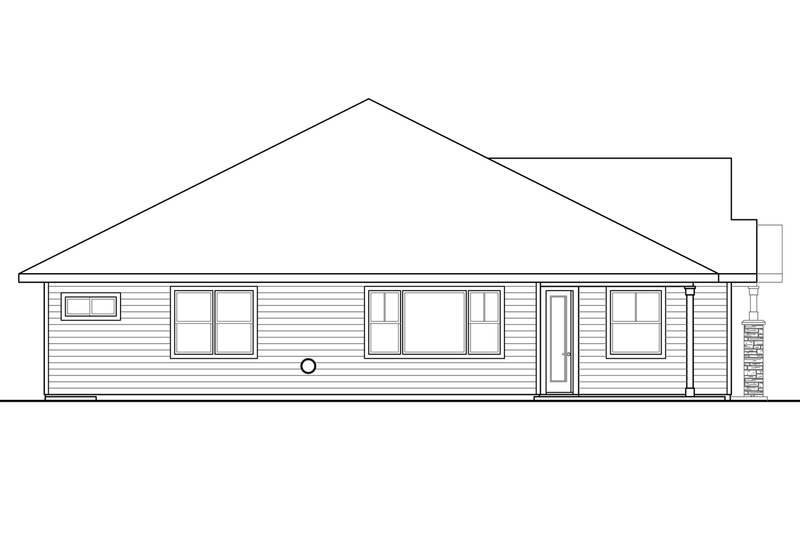 Home Plan - Exterior - Rear Elevation for Craftsman House Plan #124-972 - 3 bed, 2 bath