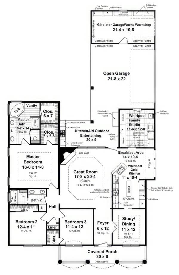 House Blueprint - Traditional Floor Plan - Main Floor Plan #21-588