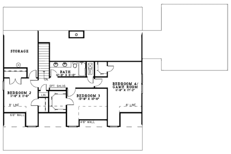 Home Plan - Floor Plan - Upper Floor for Farmhouse House Plan #17-2284 - 4 bed, 2.5 bath