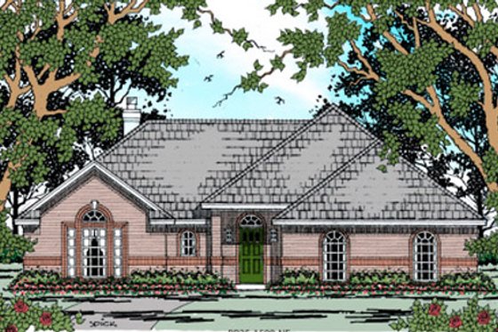 Exterior - Front Elevation for Traditional House Plan #42-405 - 3 bed, 2 bath