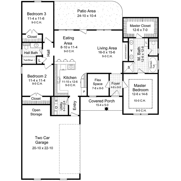 House Plan Design - Traditional Floor Plan - Main Floor Plan #21-160
