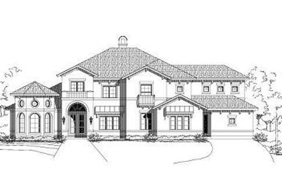 Exterior - Front Elevation for European House Plan #411-607 - 5 bed, 4.5 bath