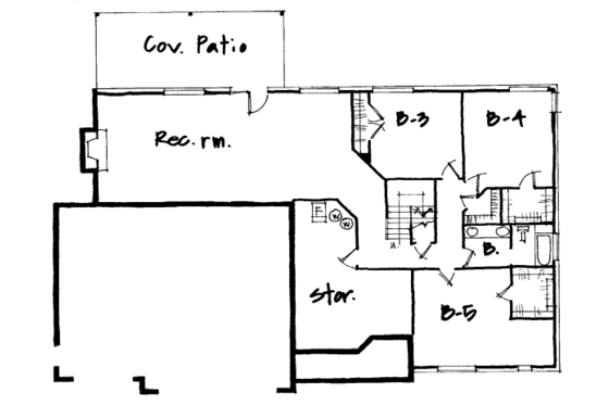 Floor Plan - Lower Floor for Traditional House Plan #308-214 - 5 bed, 3.5 bath