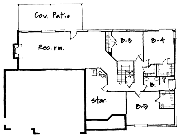 Traditional Floor Plan - Lower Floor Plan #308-214
