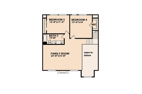 Floor Plan - Upper Floor for Ranch House Plan #515-17 - 5 bed, 4 bath