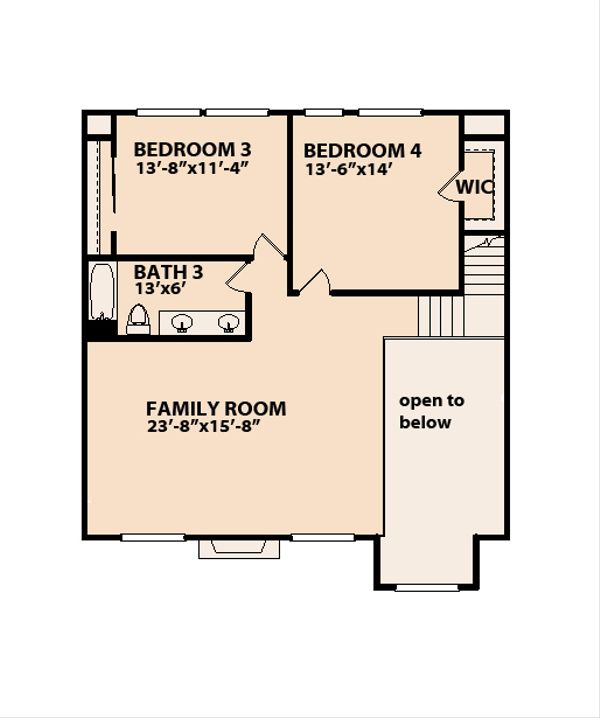 Ranch Floor Plan - Upper Floor Plan #515-17