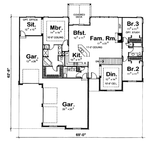 Dream House Plan - Traditional Floor Plan - Main Floor Plan #20-1717