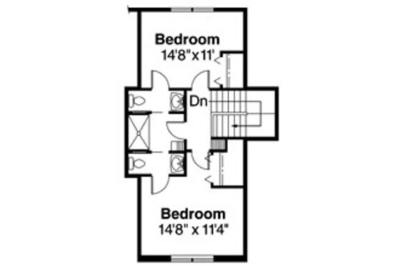 Floor Plan - Upper Floor 1 for European House Plan #124-363 - 4 bed, 3.5 bath