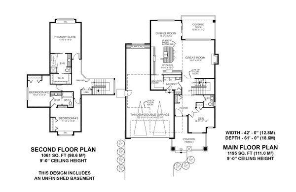 Home Plan - Floor Plan - Main Floor for Craftsman House Plan #1100-133 - 3 bed, 2.5 bath