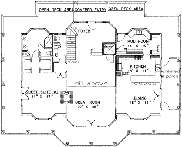 House Blueprint - Traditional Floor Plan - Main Floor Plan #117-434