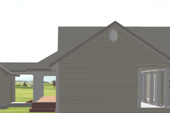 Exterior - Rear Elevation for Country House Plan #44-174 - 4 bed, 2.5 bath