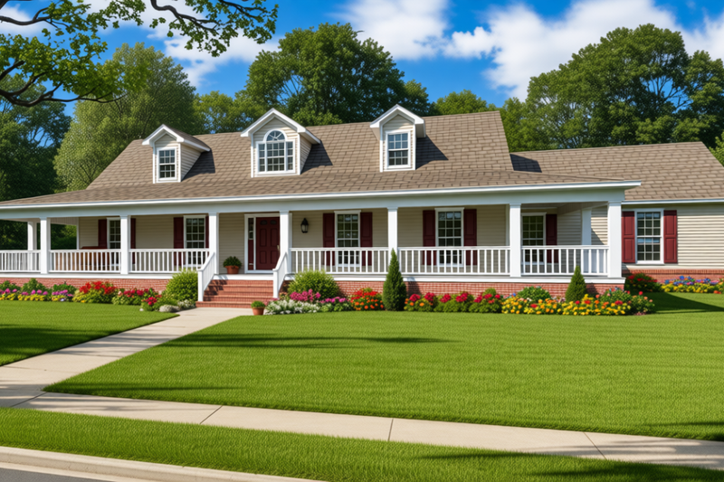 Architectural House Design - Exterior - Front Elevation 3 for Farmhouse House Plan #17-415 - 3 bed, 3 bath