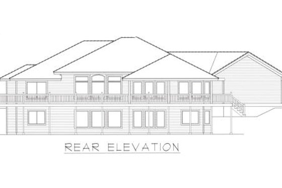 Exterior - Rear Elevation for Traditional House Plan #112-148 - 3 bed, 2 bath