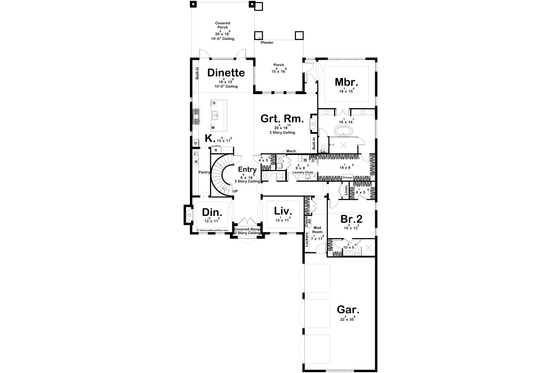 Floor Plan - Main Floor for Colonial House Plan #455-388 - 5 bed, 4.5 bath