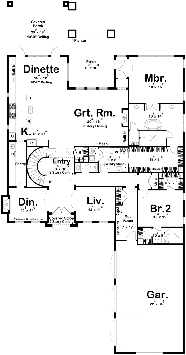 Dream House Plan - Colonial Floor Plan - Main Floor Plan #455-388