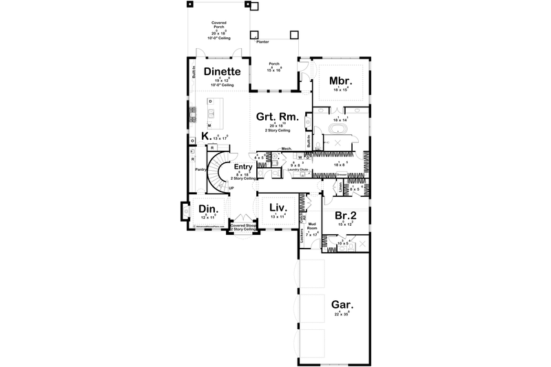 Dream House Plan - Floor Plan - Main Floor for Colonial House Plan #455-388 - 5 bed, 4.5 bath