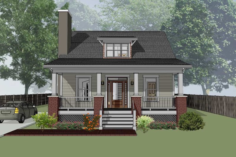 Architectural House Design - Cabin Exterior - Front Elevation Plan #79-192