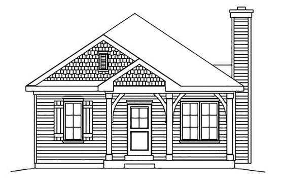 Exterior - Front Elevation 3 for Cottage House Plan #22-568 - 2 bed, 2 bath