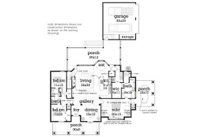 Floor Plan - Main Floor for Craftsman House Plan #45-598 - 3 bed, 2 bath