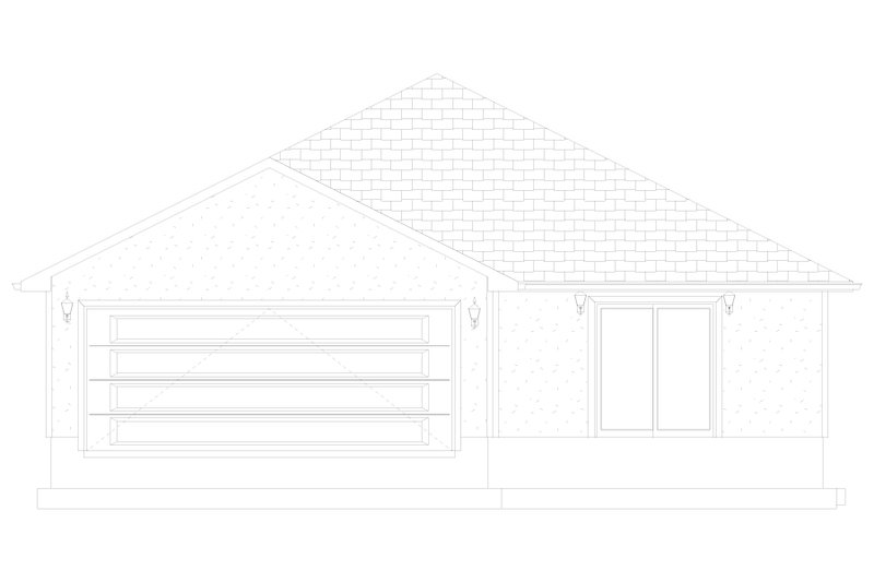 Home Plan - Exterior - Rear Elevation for Ranch House Plan #1060-432 - 3 bed, 2 bath