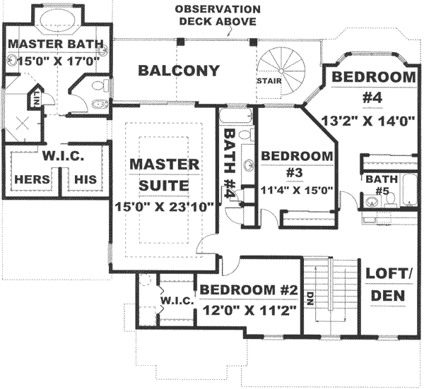 Country Floor Plan - Upper Floor Plan #27-252