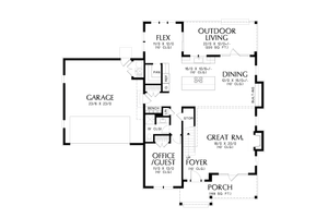 Floor Plan - Main Floor for Country House Plan #48-1110 - 5 bed, 3 bath