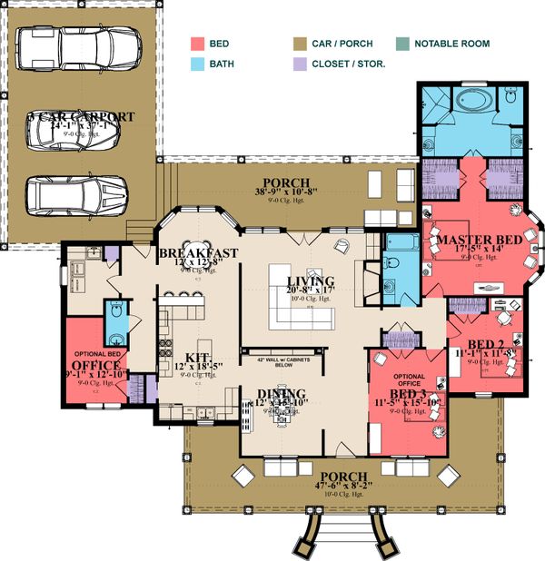 Farmhouse Floor Plan - Main Floor Plan #63-385