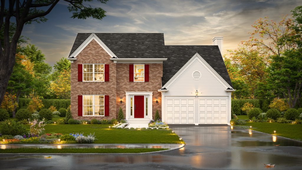 Exterior - Front Elevation 2 for Colonial House Plan #54-712 - 4 bed, 2 bath