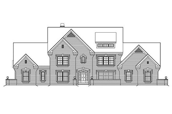 Exterior - Rear Elevation for Traditional House Plan #57-357 - 4 bed, 4.5 bath
