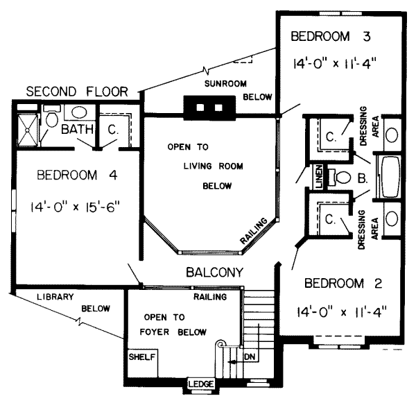 European Floor Plan - Upper Floor Plan #312-266