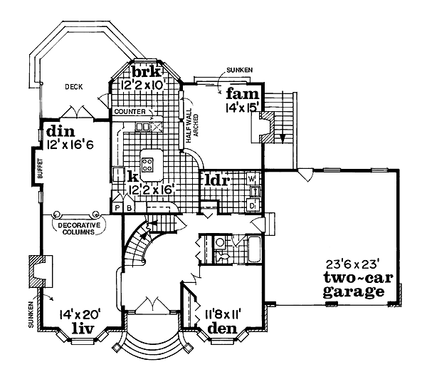 Traditional Floor Plan - Main Floor Plan #47-197